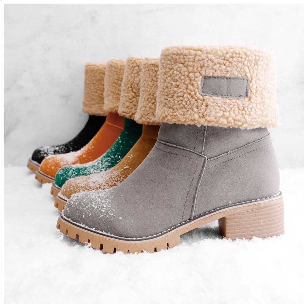 Brand new Taupe block heel boots